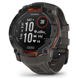 Умные часы Garmin Instinct 3, 50 мм, Solar, Black with Charcoal Band, черный