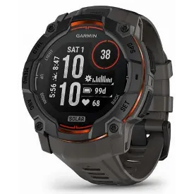 Умные часы Garmin Instinct 3, 50 мм, Solar, Black with Charcoal Band, черный