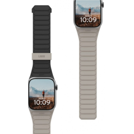 Ремешок UAG Pathfinder Silicone для Apple Watch 41/40/38 мм, Black/Titanium, черный/титановый
