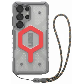 Чехол + ремешок UAG Pathfinder Clear с MagSafe для Samsung Galaxy S25 Ultra, Active Lava Case + Active Lava Lanyard, красный