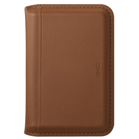 Магнитный бумажник Uniq LYDEN DS Magnetic RFID-Blocking Wallet, Caramel/Ivory, коричневый/бежевый