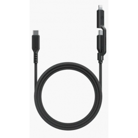 Кабель EnergEa Flow Duo 2-in-1 Type-C to Type-C + Lightning, 1.5 м, черный