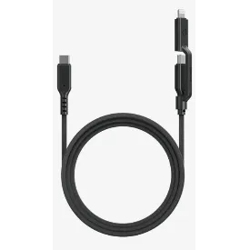 Кабель EnergEa Flow Duo 2-in-1 Type-C to Type-C + Lightning, 1.5 м, черный