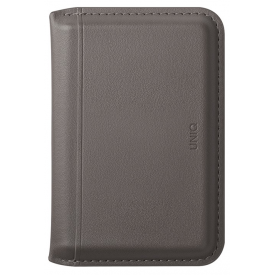 Магнитный бумажник Uniq LYDEN DS Magnetic RFID-Blocking Wallet, Grey/Canary Yellow, серый/желтый