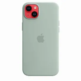Чехол Apple iPhone 14 Plus Silicone Case, Succulent, светло-зеленый MPTC3