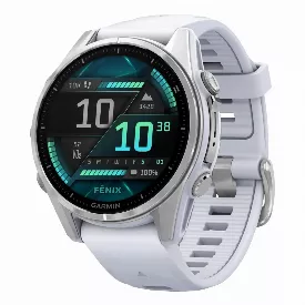 Умные часы Garmin Fenix 8, 43 мм, Amoled Silver/Whitestone, белый