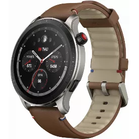 Amazfit GTR 4, коричневая кожа