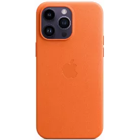 Чехол Apple iPhone 14 Pro Max Leather MagSafe, оранжевый