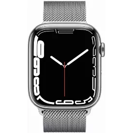 Умные часы Apple Watch Series 7 41 мм, Stainless Steel Case with Milanese Loop, серебристый