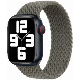 Умные часы Apple Watch Series 8 41 мм,  Braided Solo Loop, 1 размер, оливковый, Midnight, темная ночь