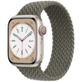 Умные часы Apple Watch Series 8 45 мм, Starlight Braided Solo Loop, 3 размер, оливковый