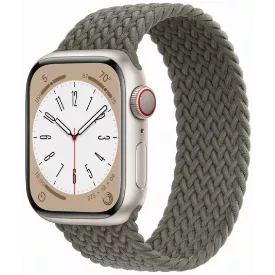 Умные часы Apple Watch Series 8 45 мм, Starlight Braided Solo Loop, 9 размер, оливковый