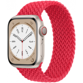 Умные часы Apple Watch Series 8 45 мм, Starlight Braided Solo Loop, 11 размер, красный