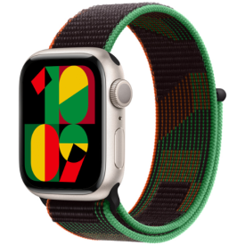 Умные часы Apple Watch Series 8 45 мм, Starlight Sport Loop, черный, размер S/M