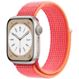 Умные часы Apple Watch Series 8 45 мм, Starlight Sport Loop, красный, размер M/L