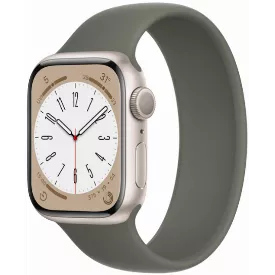 Умные часы Apple Watch Series 8 45 мм, Starlight Solo Loop, 9 размер, оливковый
