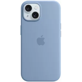 Чехол для iPhone 15 Silicone Case with MagSafe, голубой