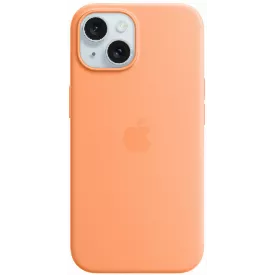 Чехол для iPhone 15 Silicone Case with MagSafe, оранжевый