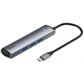 Хаб Baseus 6 in 1 smart HUB,  Gray, серый 