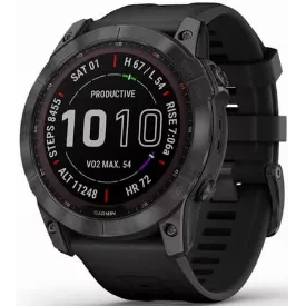 Умные часы Garmin Fenix 7X Sapphire Solar Wi-Fi, серый/черный