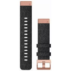 Ремешок Quickfit 20 Watch Band Heathered Black Nylon with Rose Gold Hardware