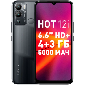 Смартфон Infinix HOT 12i, 4/64 ГБ, Dual nano SIM, черный