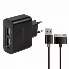 Сетевое зарядное устройство для Apple InterStep 2 USB 2A + кабель Apple 30-pin (Китай)