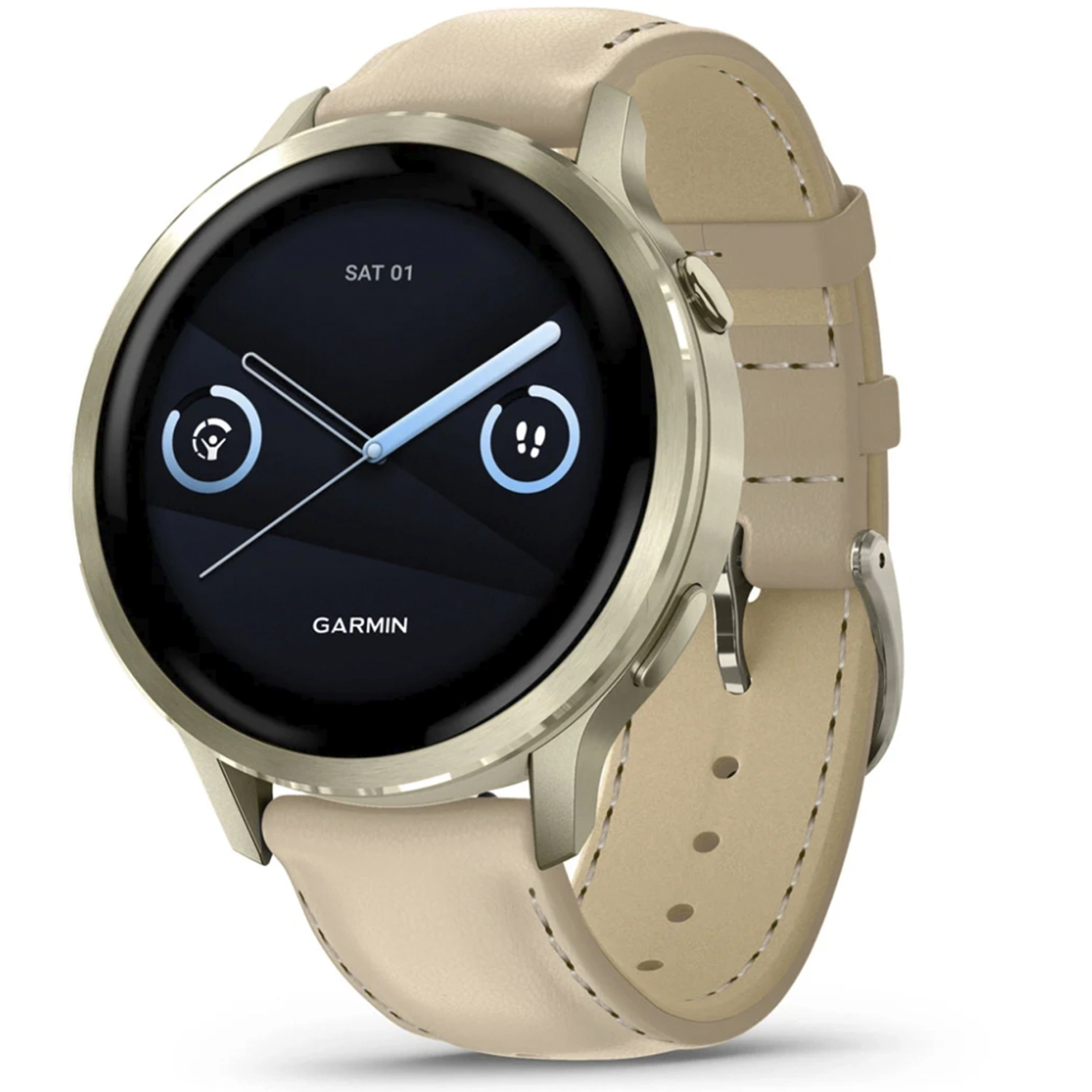 Смарт-часы Garmin Venu 4 41mm Lunar Gold with Bone Silicone Band and Light Sand Leather Band