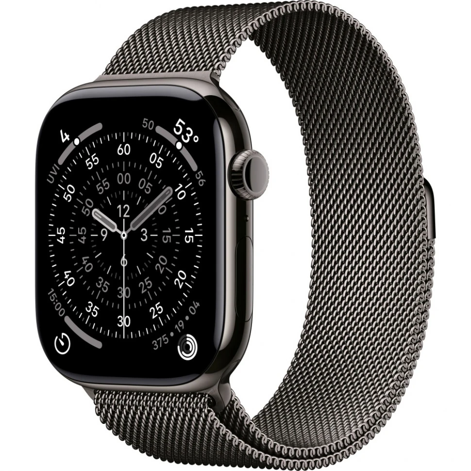 Умные часы Apple Watch Series 11 46 мм, Slate Titanium Case Slate Milanese Loop, M/L